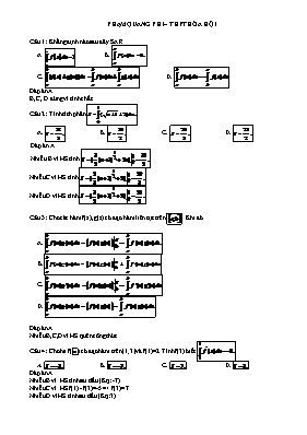 Toán học 12 - Bài tập trắc nghiệm tích phân
